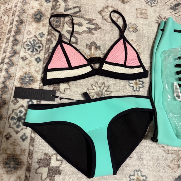Triangl Swimwear Pink and Mint Bikini - Picture 2 of 6